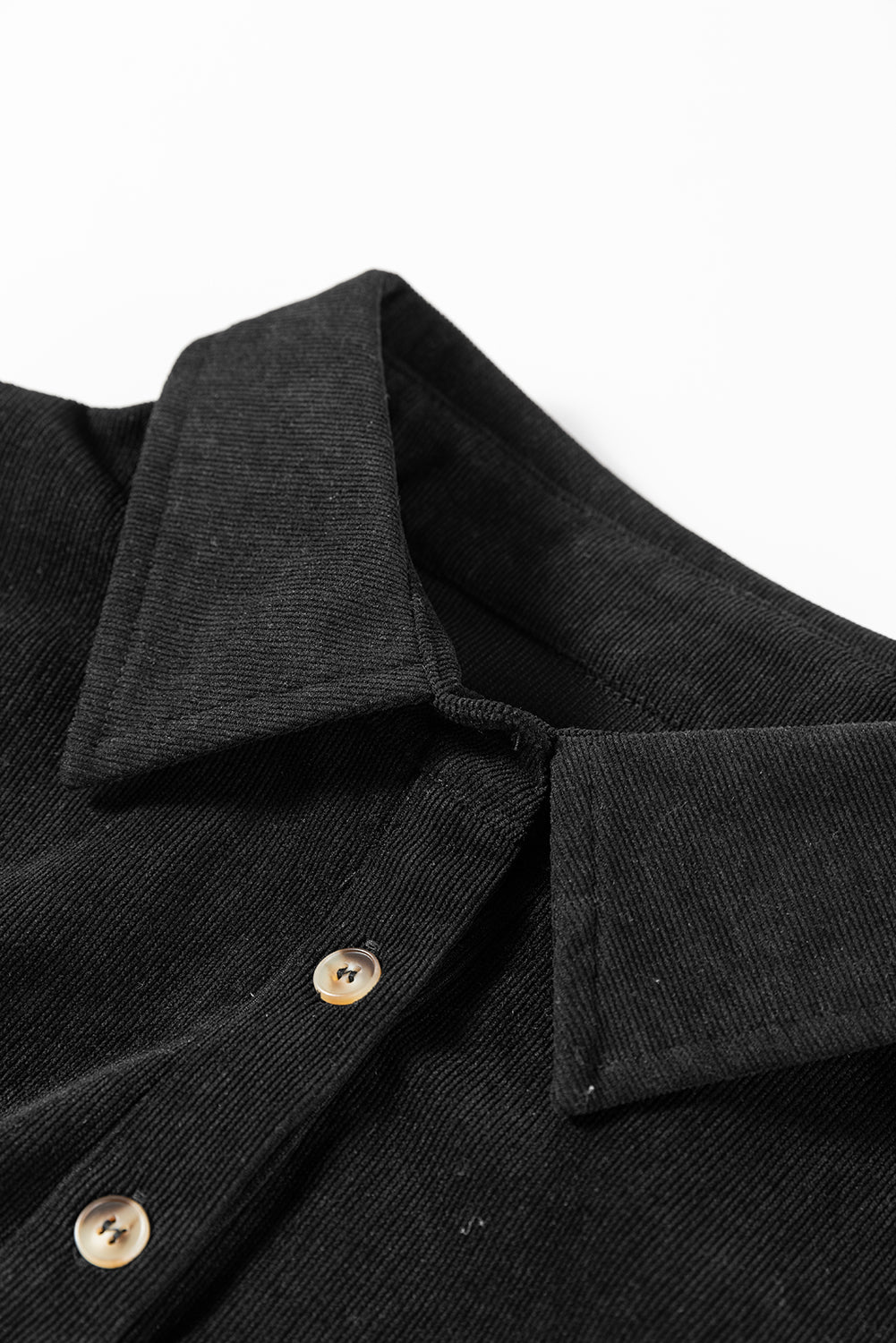 Corduroy Collared Long Sleeve Mini Dress