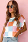 Grapefruit Color Block Cap Sleeve Sweater