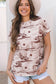 Desert Sand Print Short Sleeve Top