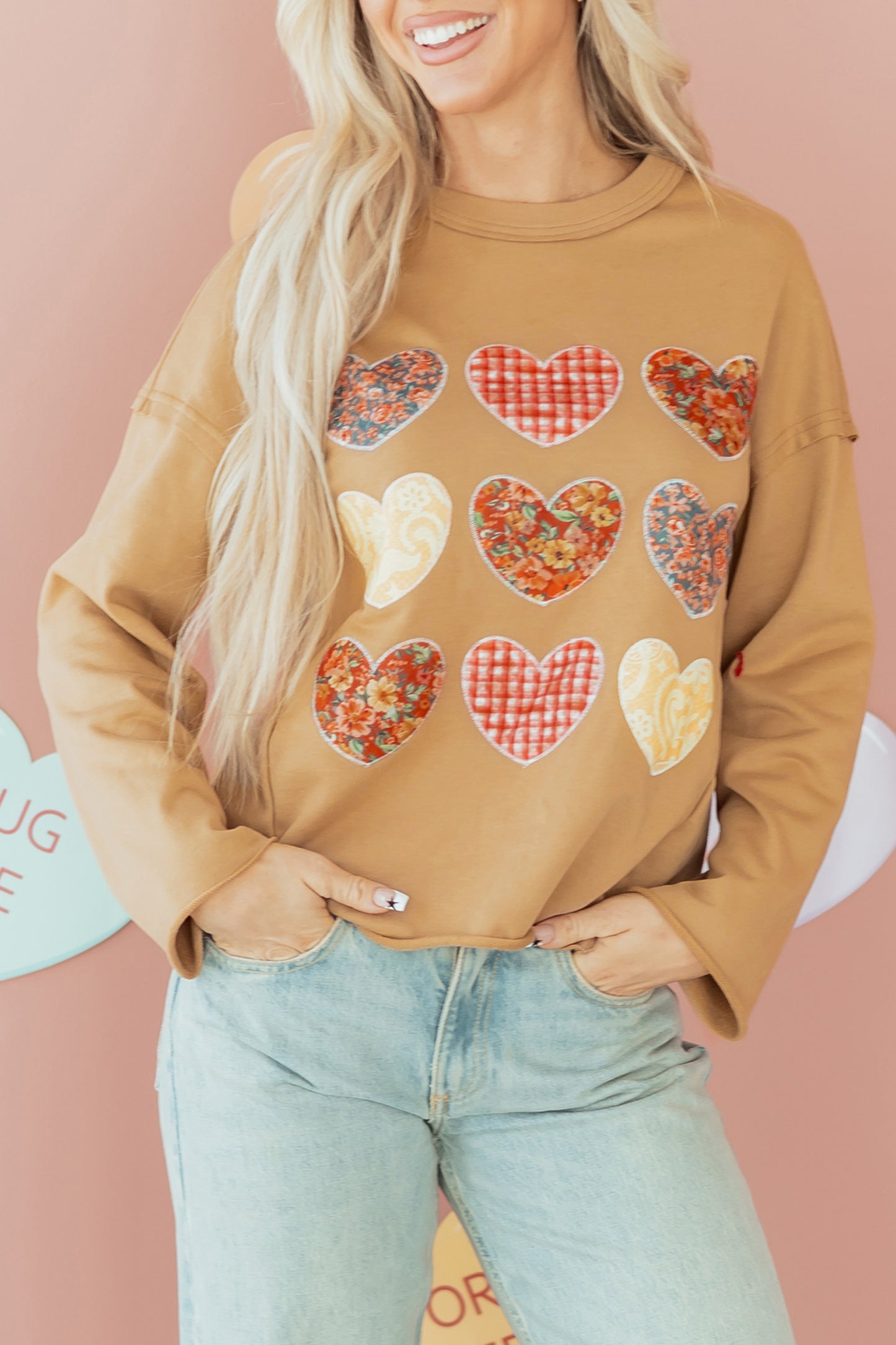 Heart Patchwork Sweater
