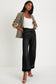 Black Raw Hem Straight Leg Jeans