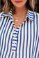 Blue Stripe Half Button Mini Dress