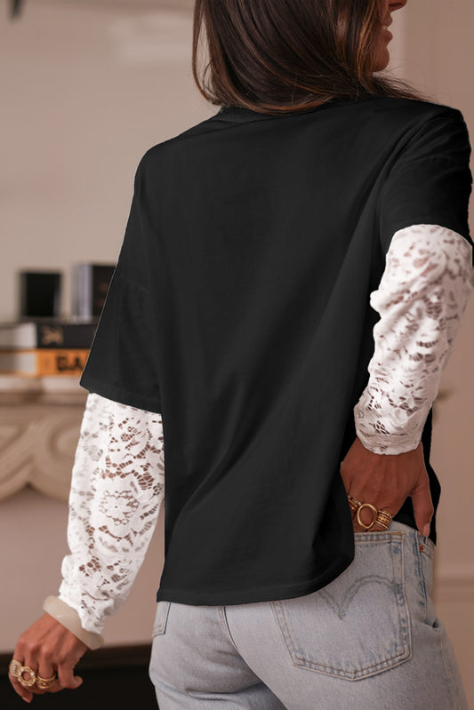 Lace Detailed Long Sleeve Tee