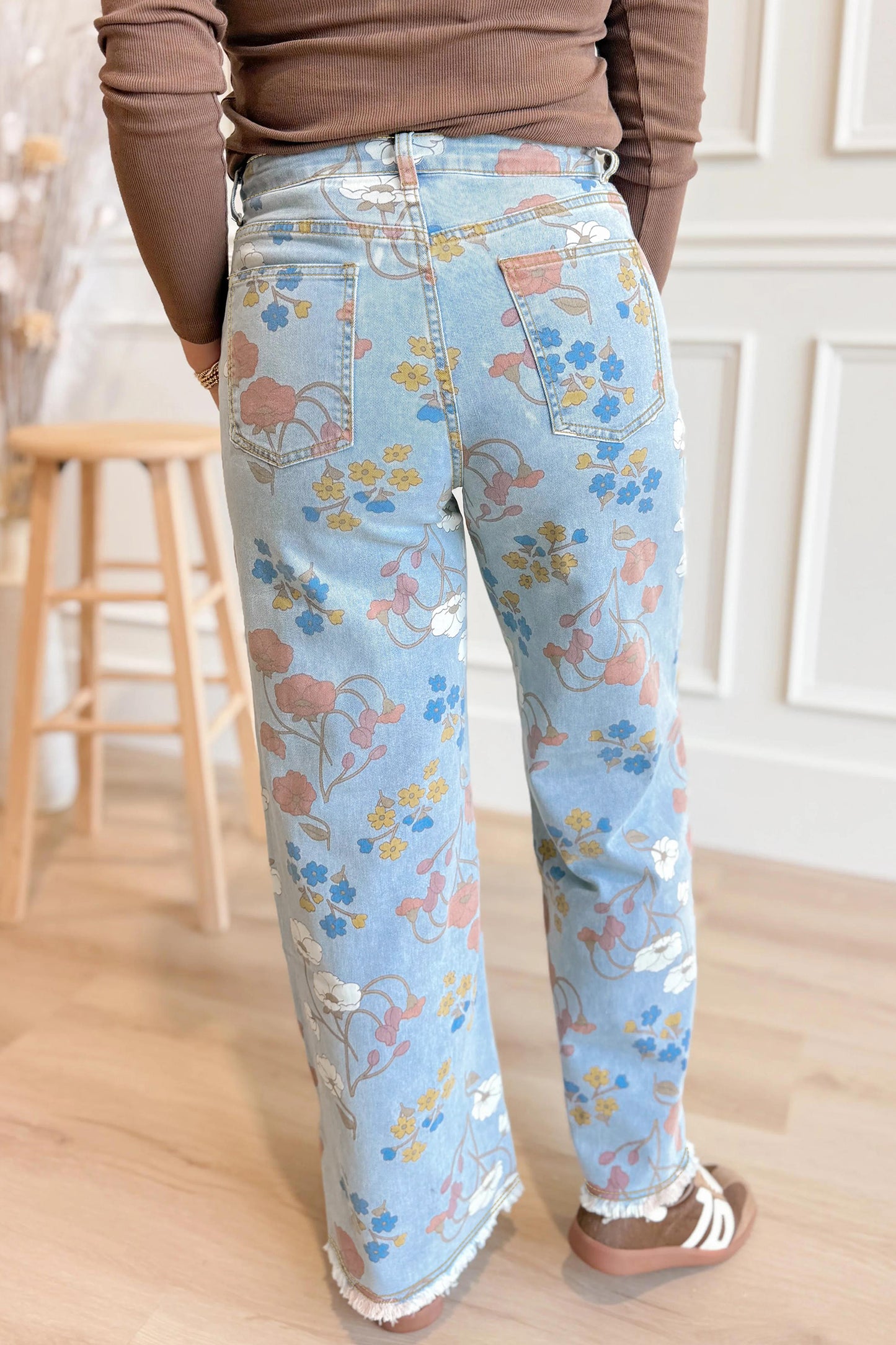 Floral Flare Printed Jeans