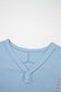Dusk Blue Waffle Striped Patchwork Pullover