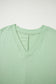 Grass Green Loose Half Sleeve V Neck Knit Romper