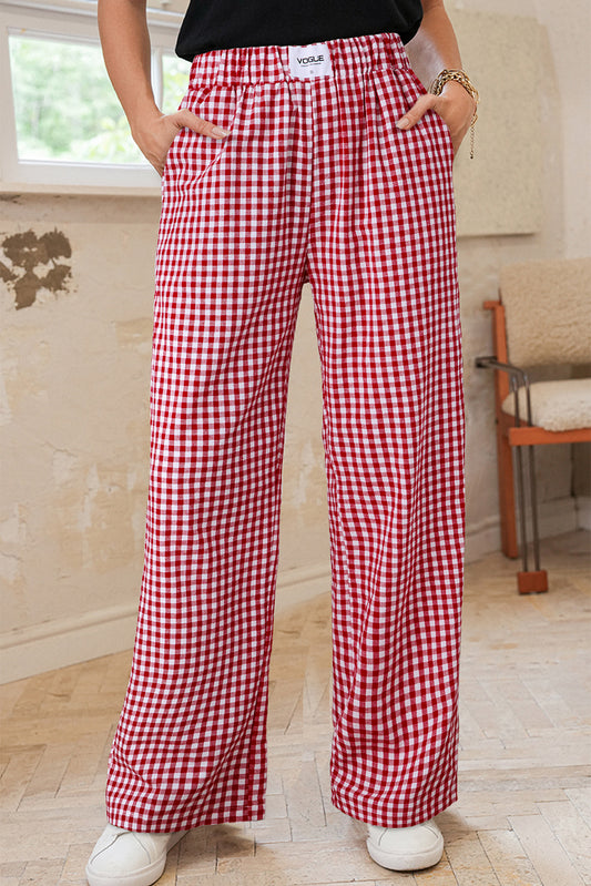 Fiery Red Plaid Pants