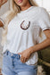 Rodeo Horseshoe Embroidered Patch T Shirt