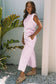 Rose Stripe Casual Wide Leg Pants Set