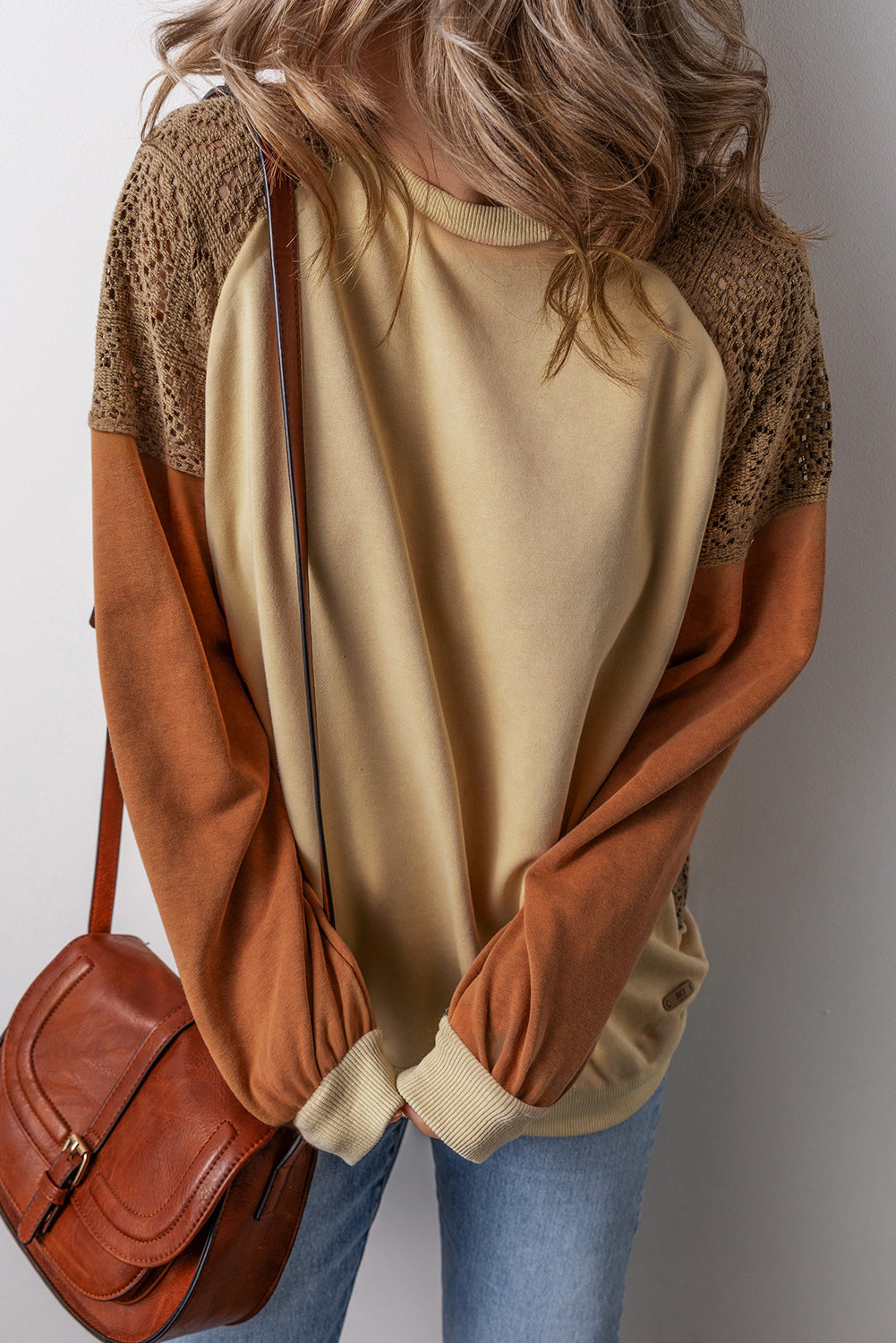 Patchwork Colorblock Drop Shoulder Sweatshirt