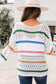 White Color Block Striped Knit Sweater