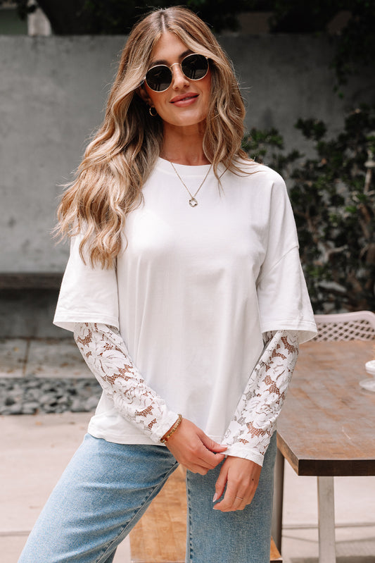 Lace Detailed Long Sleeve Tee