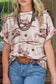 Desert Sand Print Short Sleeve Top