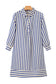 Blue Stripe Half Button Mini Dress
