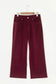 Burgundy Corduroy Wide Leg Pants