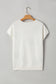 White Bow Pattern Knit Short Sleeve Sweater