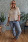 Solid Color Textured Ruffled Short Sleeve Blouse