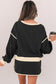 Black Color Pullover and Lace-up Waist Skort Set