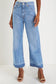 Black Raw Hem Straight Leg Jeans
